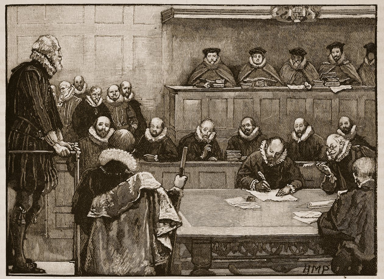 Sir Walter Raleigh Before the Judges, Illustration from Cassell