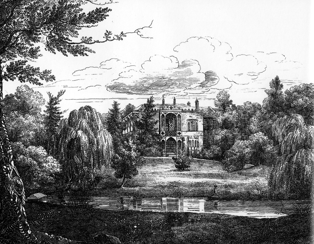 Sketch of Greenbank House, Liverpool by English School