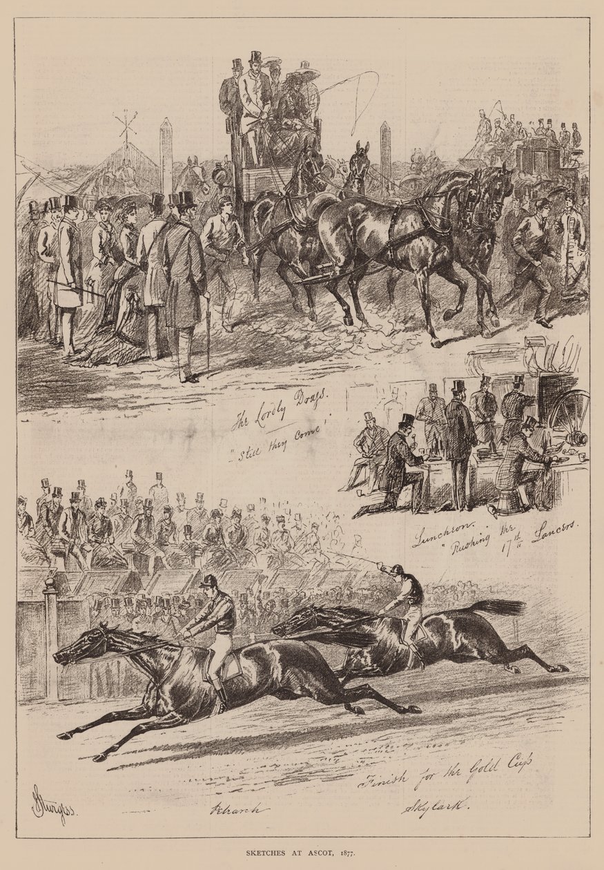 Sketches at Ascot by English School