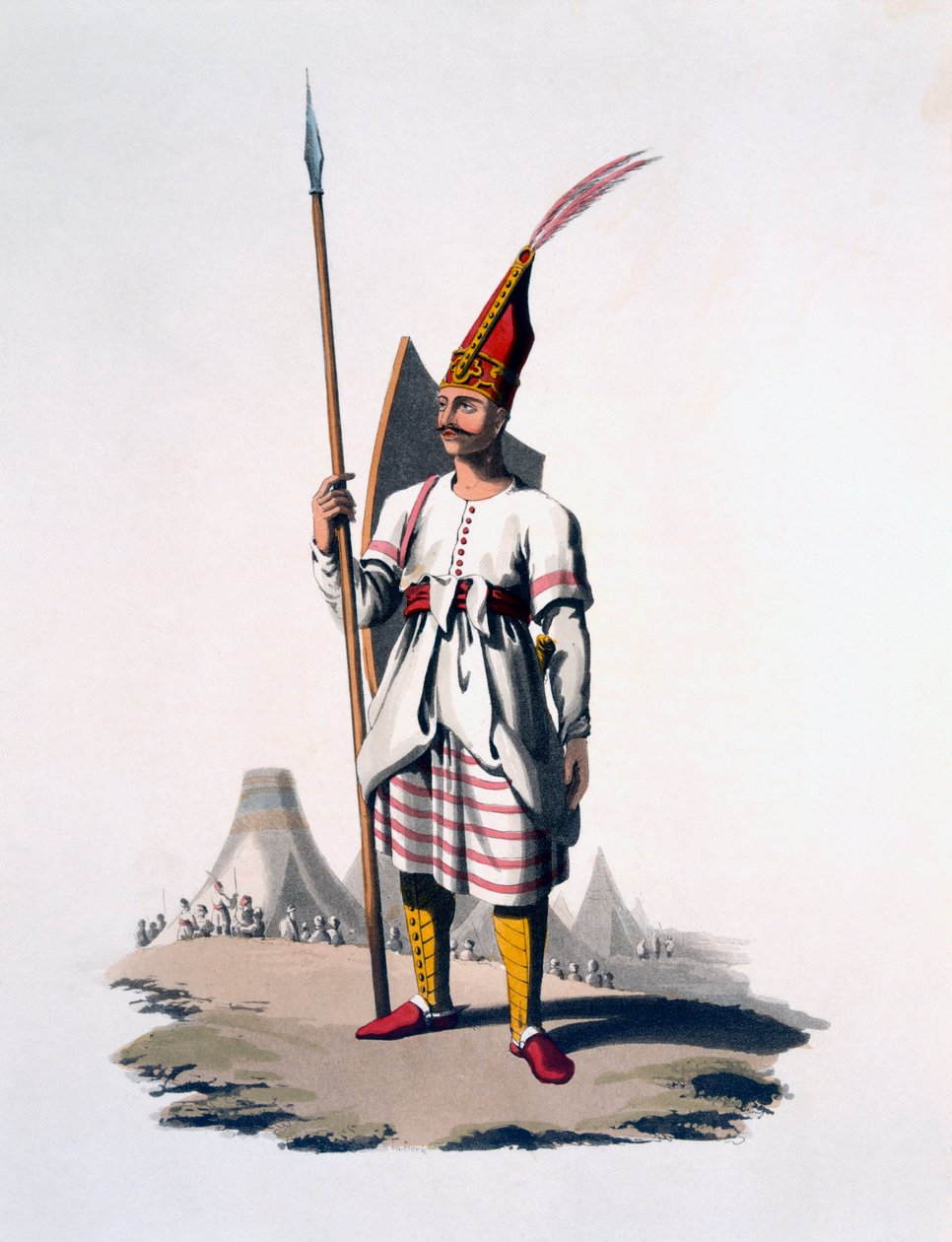 Soldier of Albania, an infantryman of the Ottoman Army, 1818 by English School