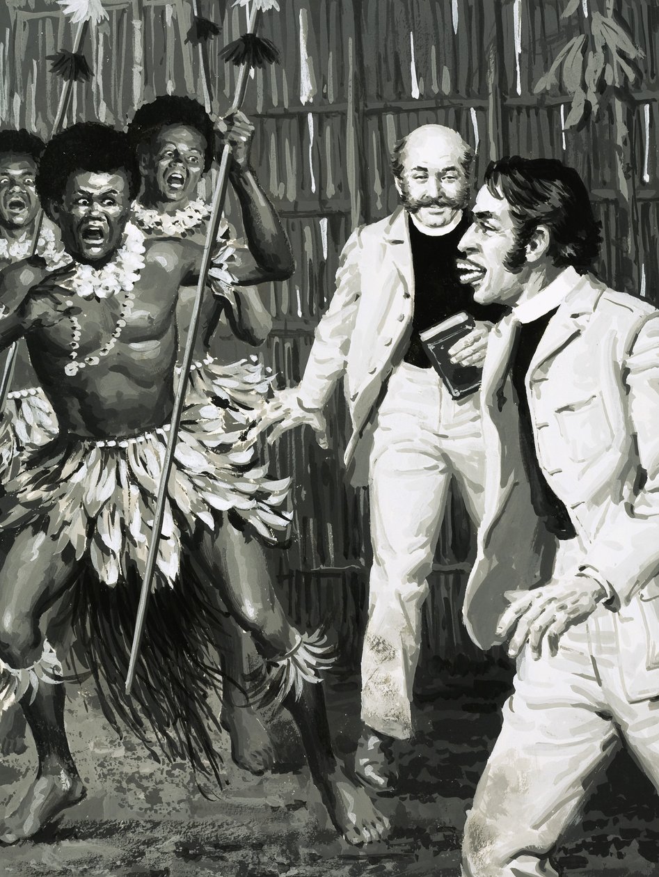 South Sea Island cannibals were quite put off their food when a missionary opened his mouth by English School