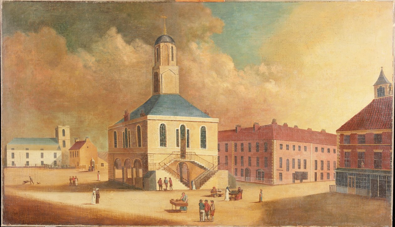 South Shields Market Place, c.1800 by English School