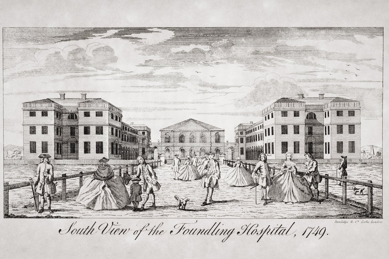 South view of the Foundling Hospital, London by English School