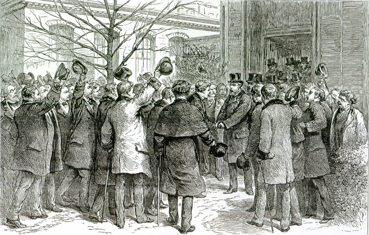 Robert Koch leaving the Royal Hospital, where the English patient is being treated, from The Graphic, 6th December 1890 by English School