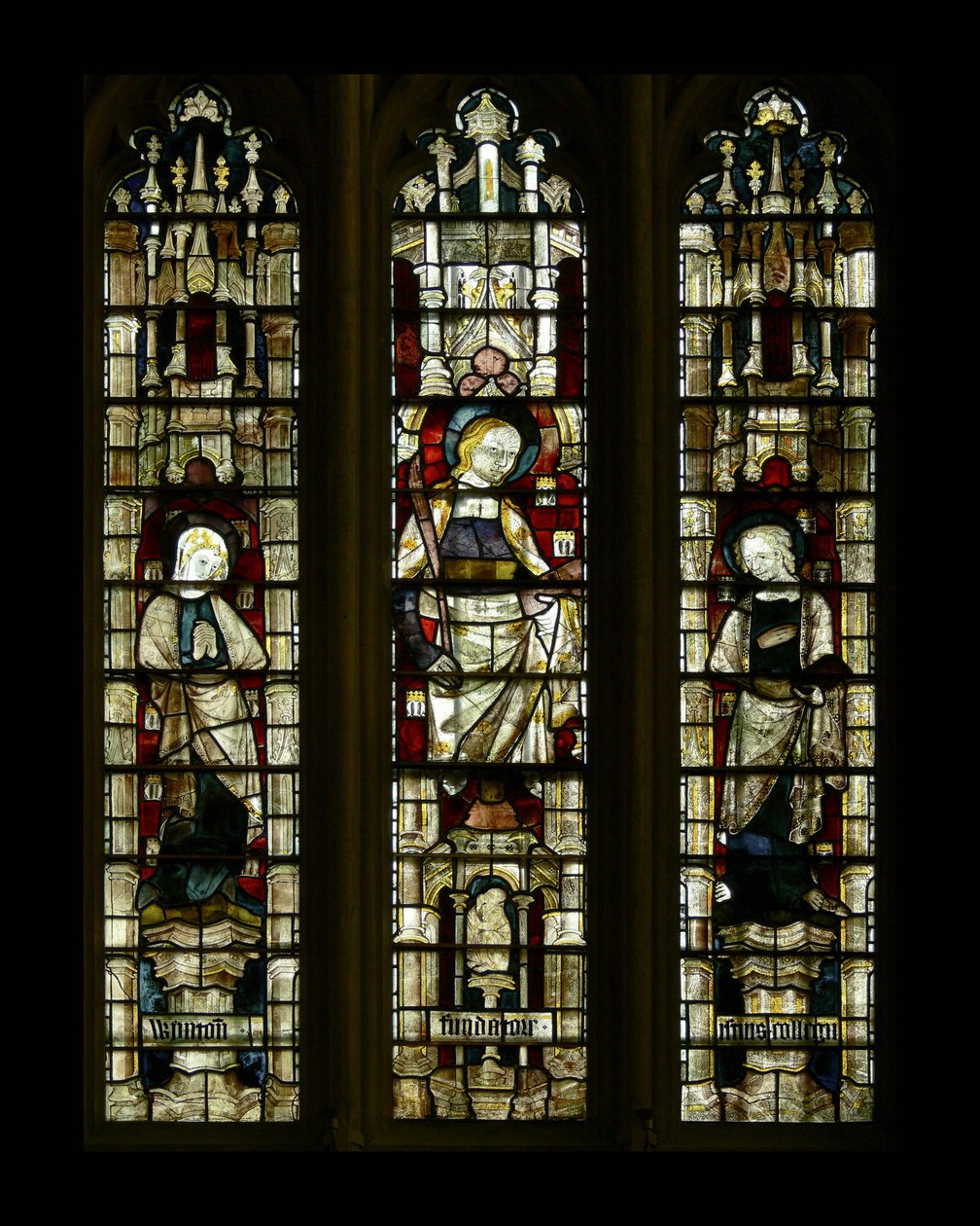 St. Mary and St. John with a composite female saint in the centre, late 14th century by English School