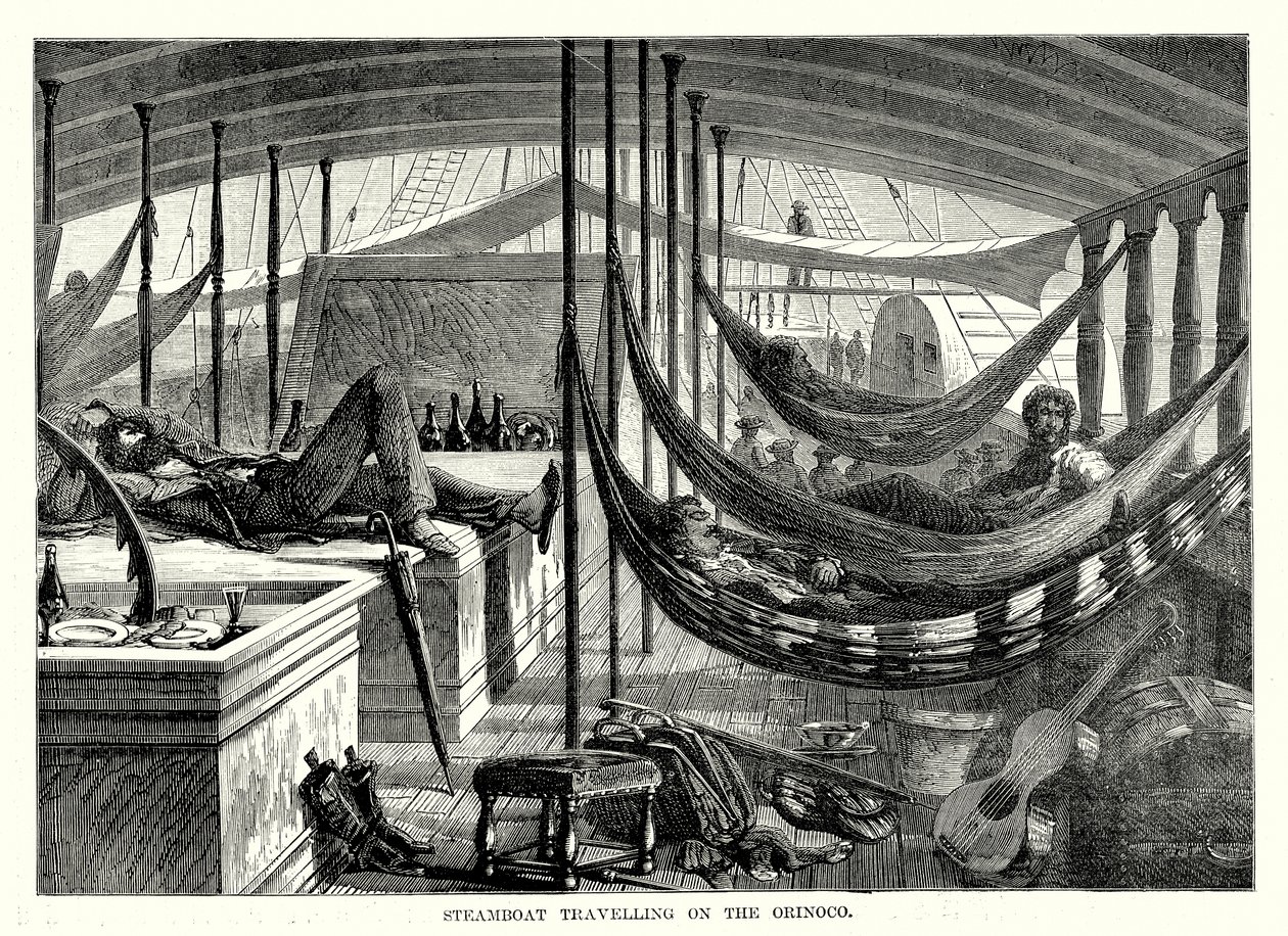 Steamboat Travelling on the Orinoco by English School