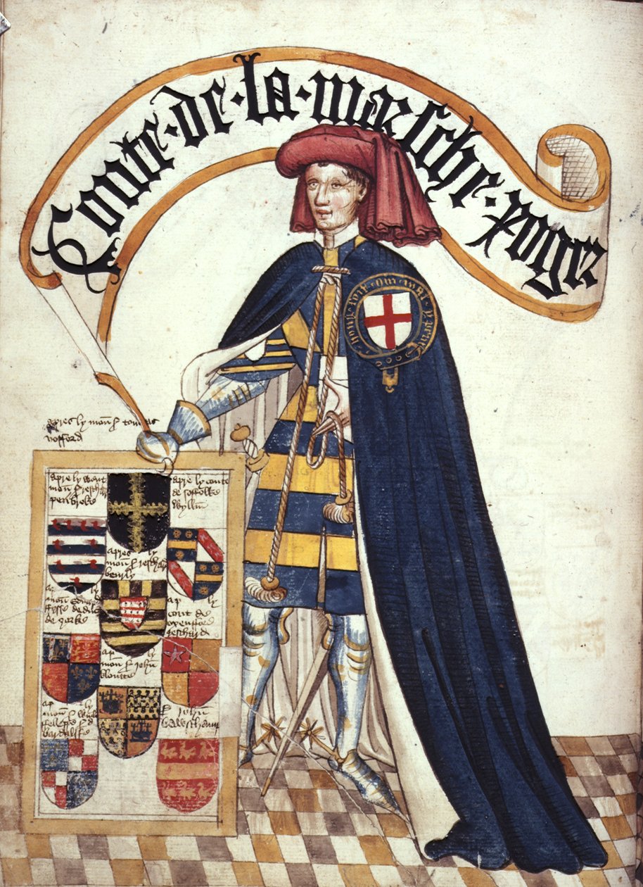 Roger Mortimer (1328-1360) 2nd Earl of March in Garter robes, from 