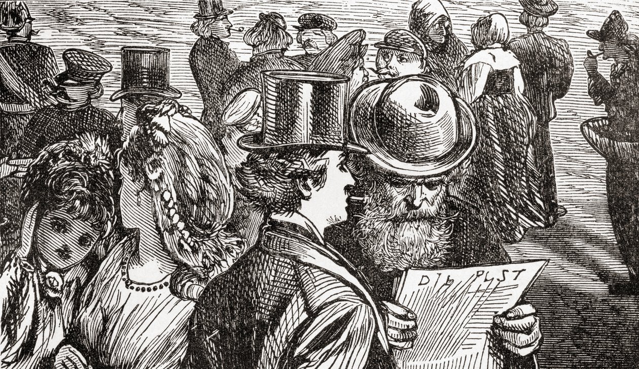 Street scene in 19th century Berlin, Germany, from Ward and Lock