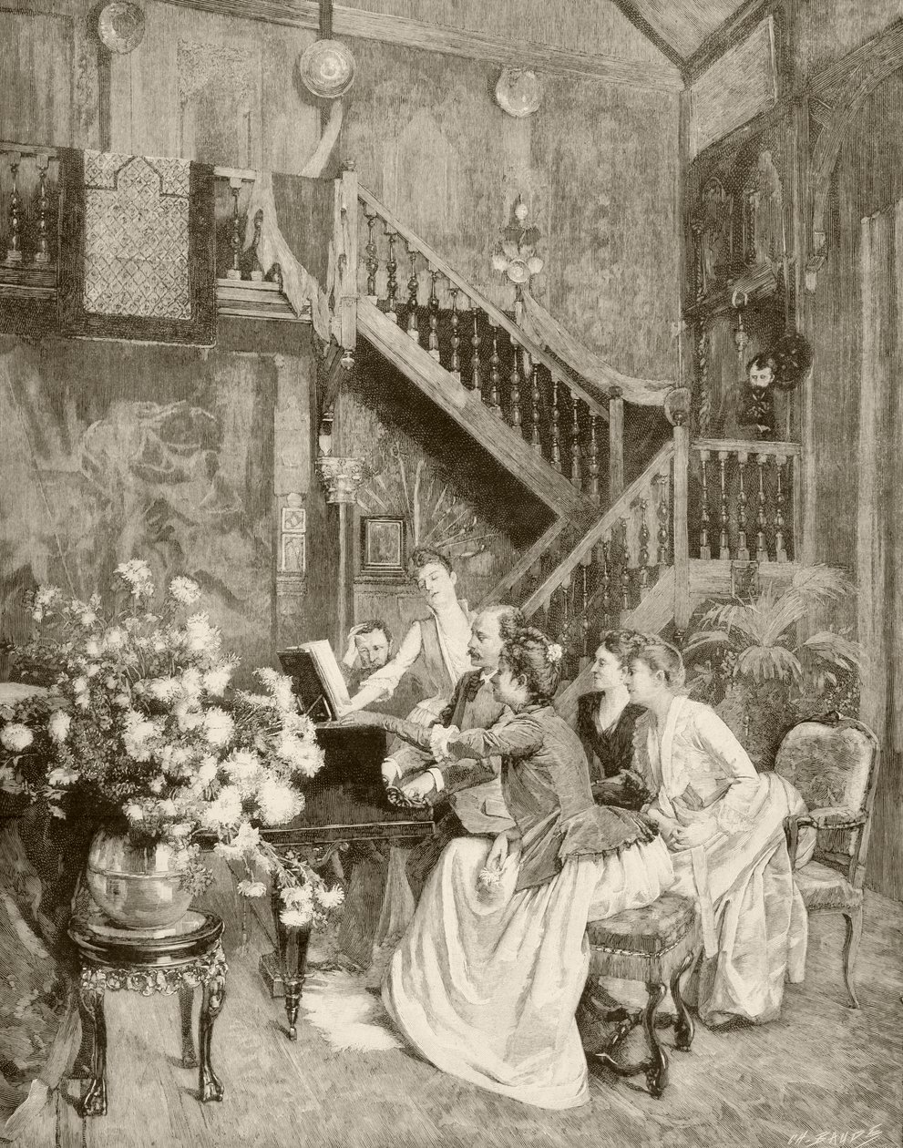Studying a Music Score by English School