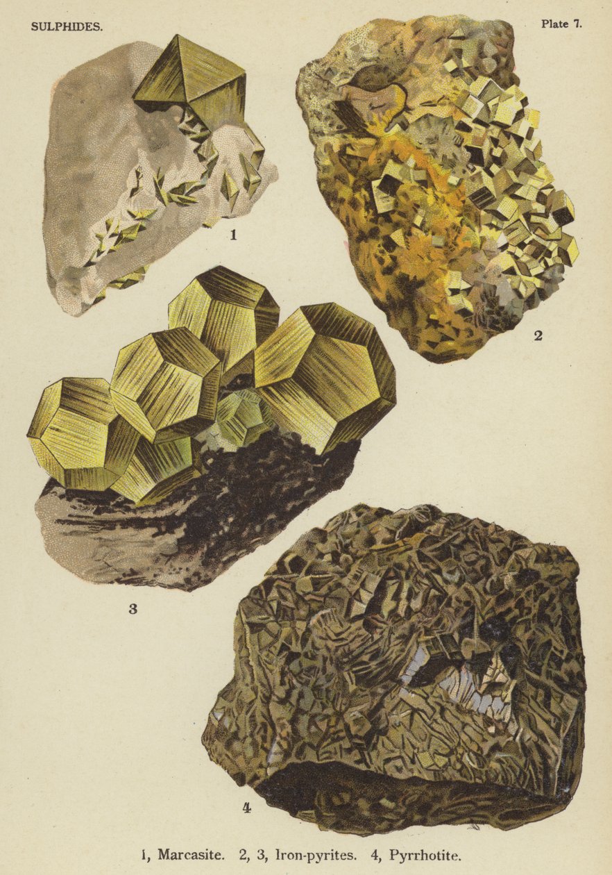 Sulphides, Marcasite, Iron-Pyrites, Pyrrhotite by English School