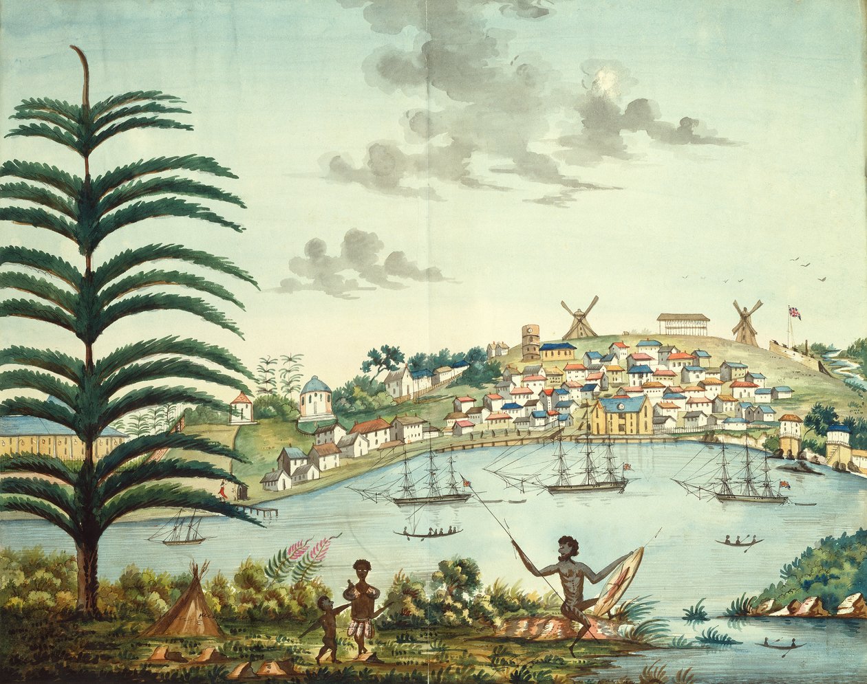 Sydney Cove and Town by English School