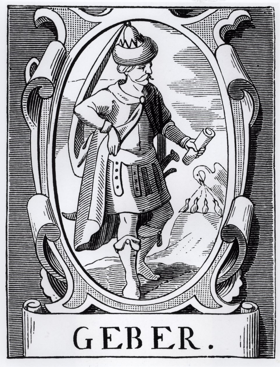 The Alchemist Geber (14th Century) Illustration from Science and Literature in the Middle Ages and the Renaissance, Written and Engraved by Paul Lacroix, 1878 by English School