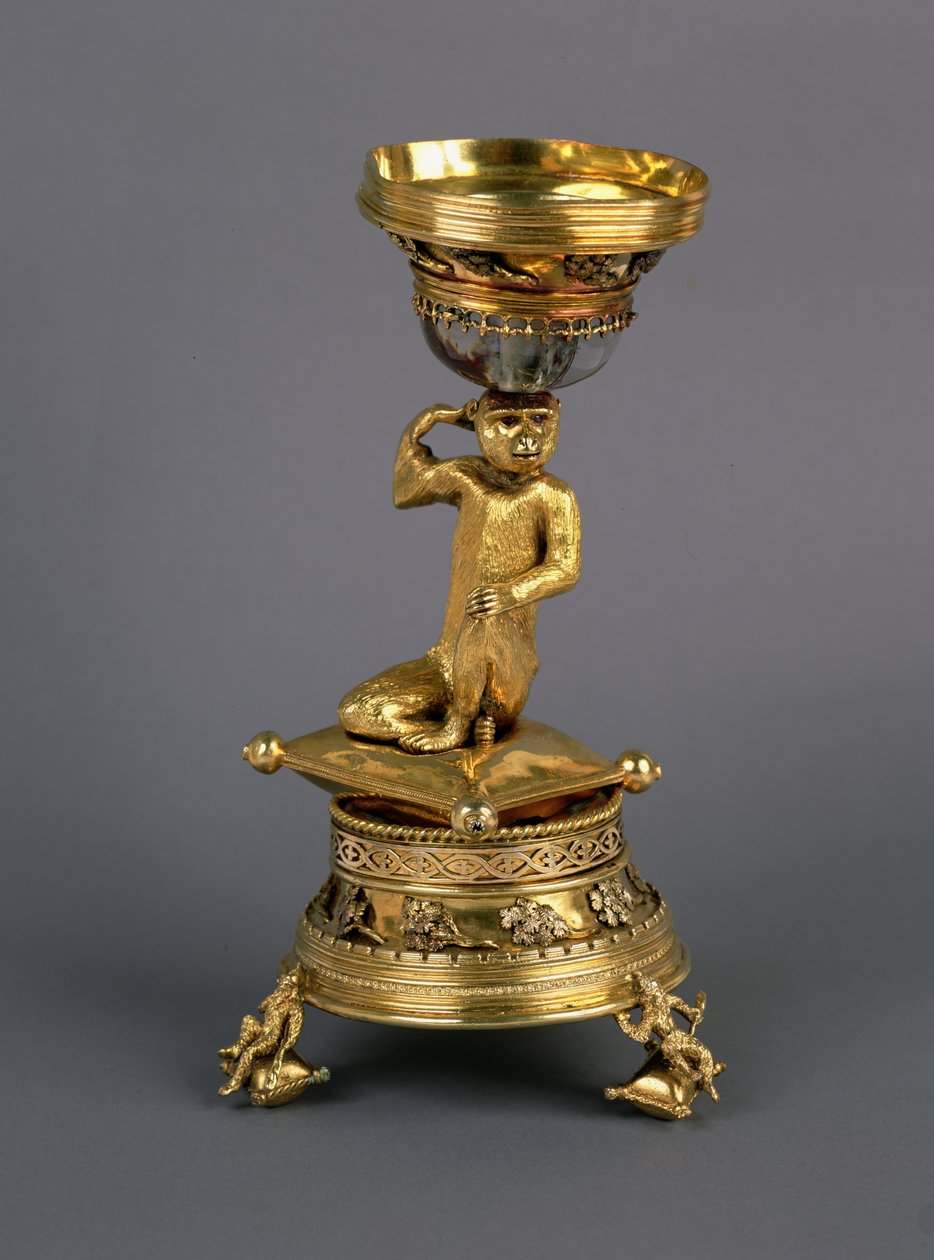 The Ape Salt, presented to New College, Oxford by Archbishop Warham in 1516, c.1450-1500 by English School