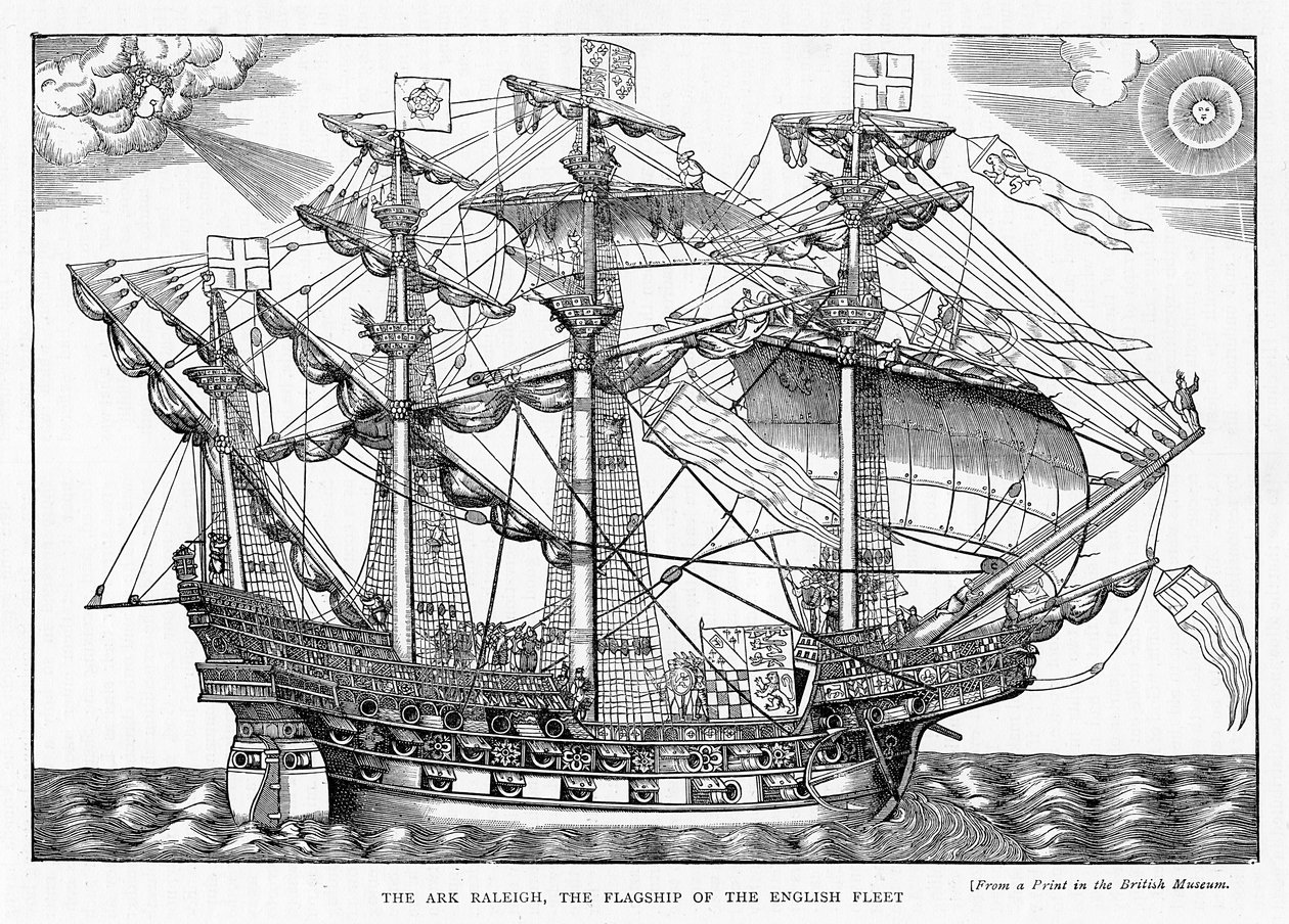 The Ark Raleigh, the Flagship of the English Fleet, from 