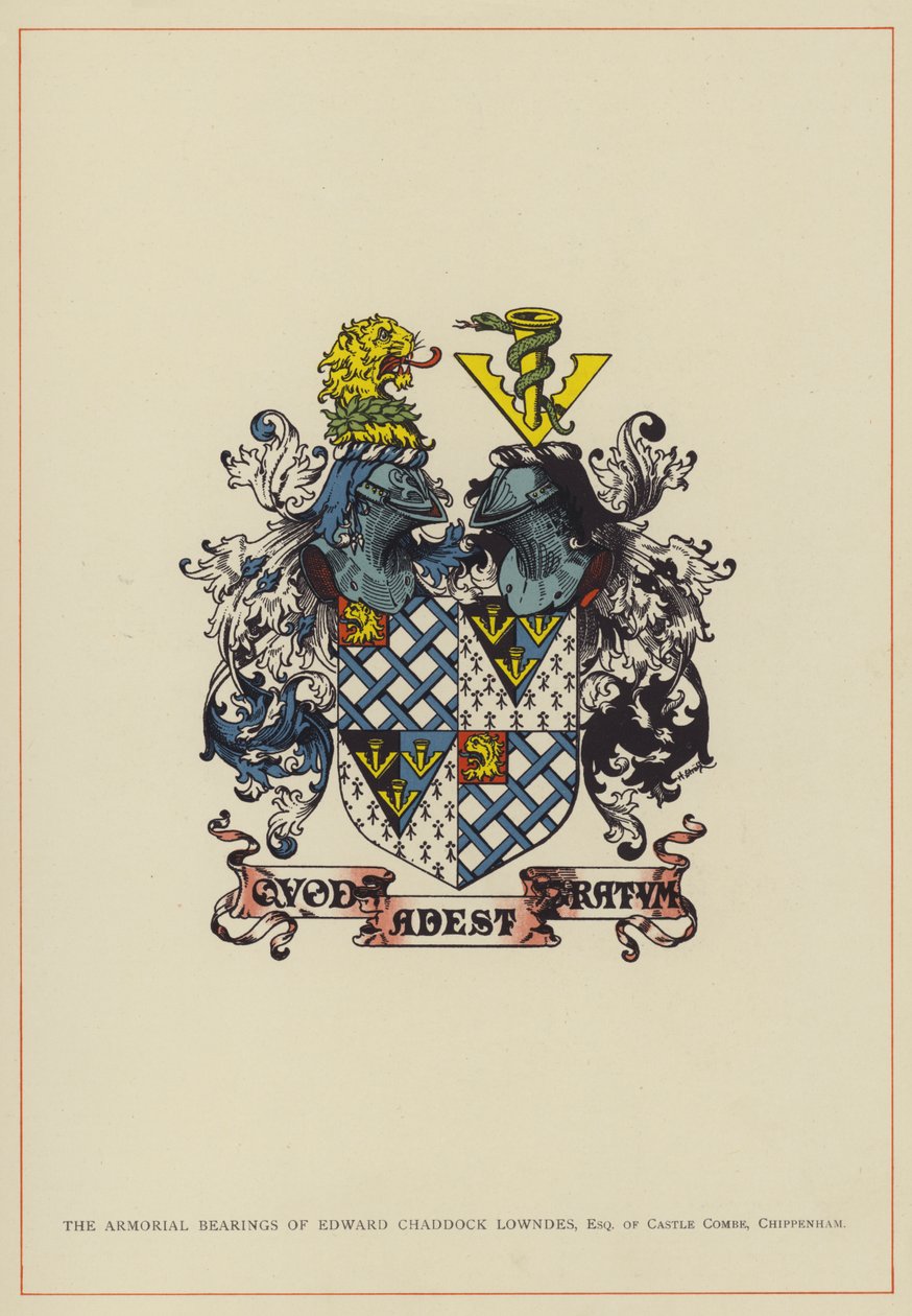The Armorial Bearings of Edward Chaddock Lowndes, Esquire of Castle Combe, Chippenham by English School