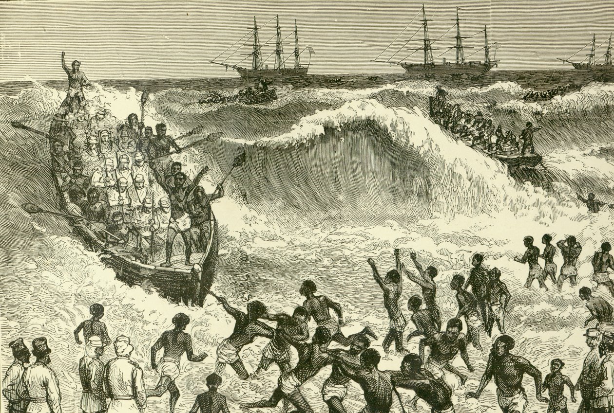 The Ashantee War, (landing Troops on the Gold Coast) by English School