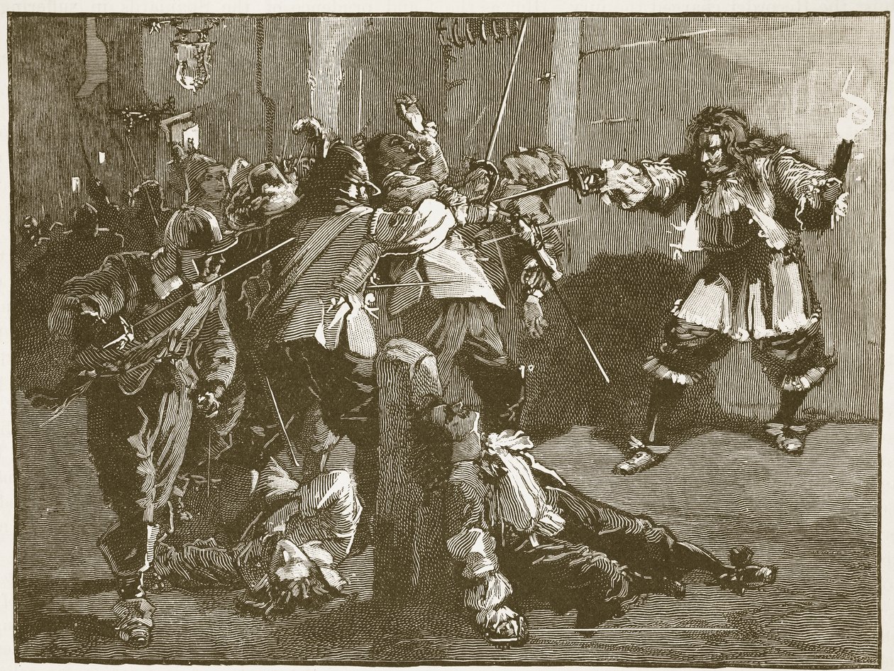 The Assault of John Coventry, illustration from Cassell
