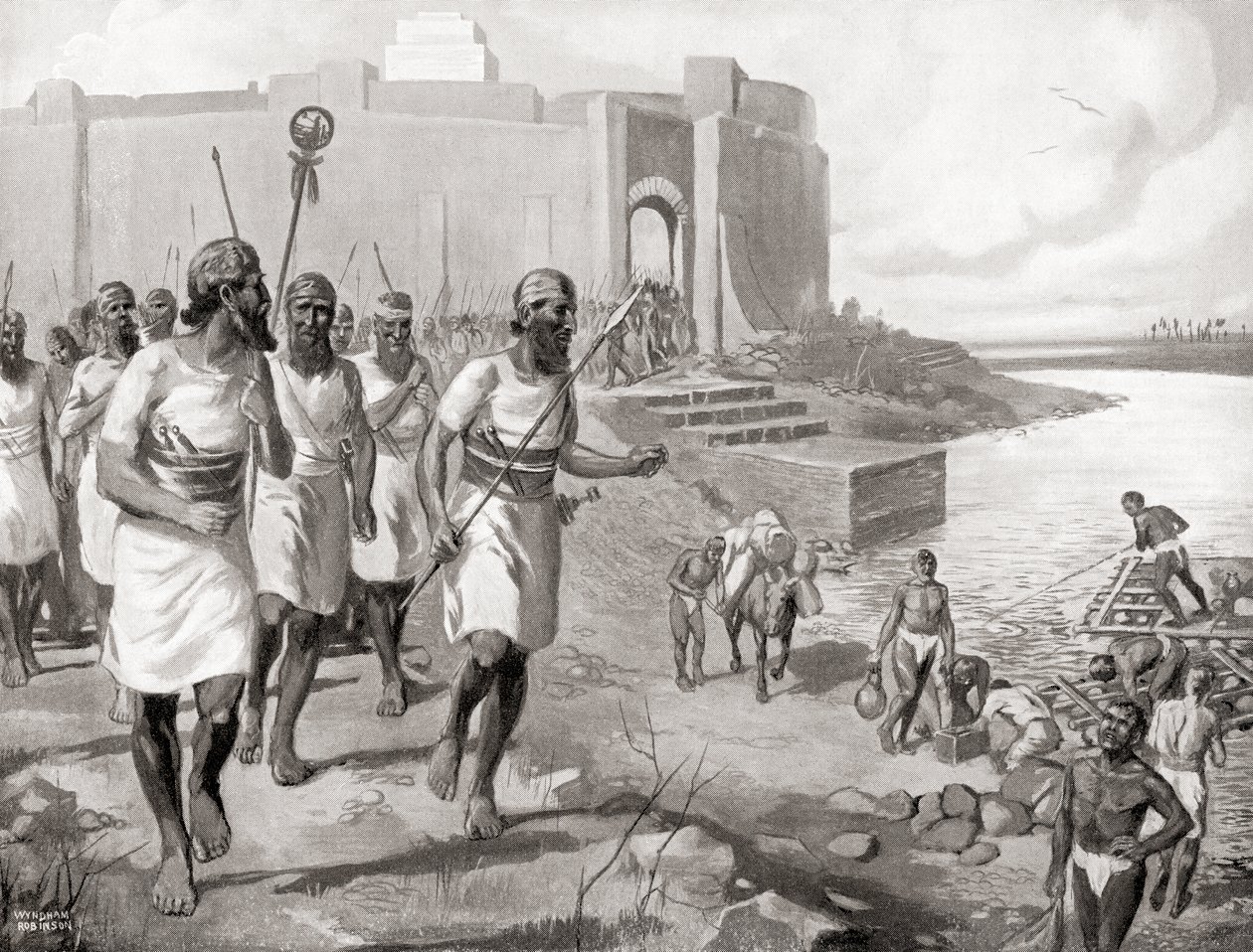 The Assyrian Army Leaving the City of Assur to Oppose the Western Semites by English School