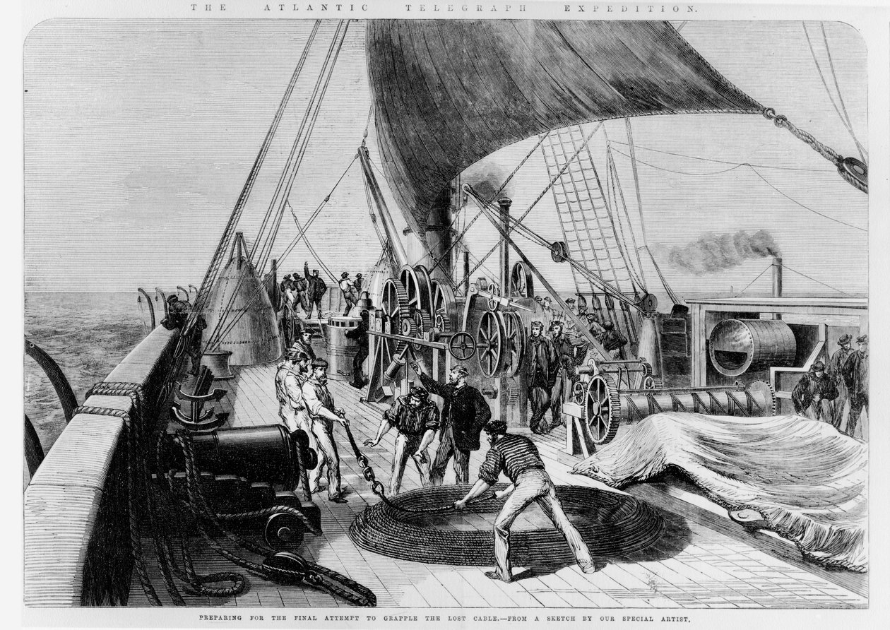 The Atlantic Telegraph Expedition, the Final Attempt to grapple the Lost Cable by English School