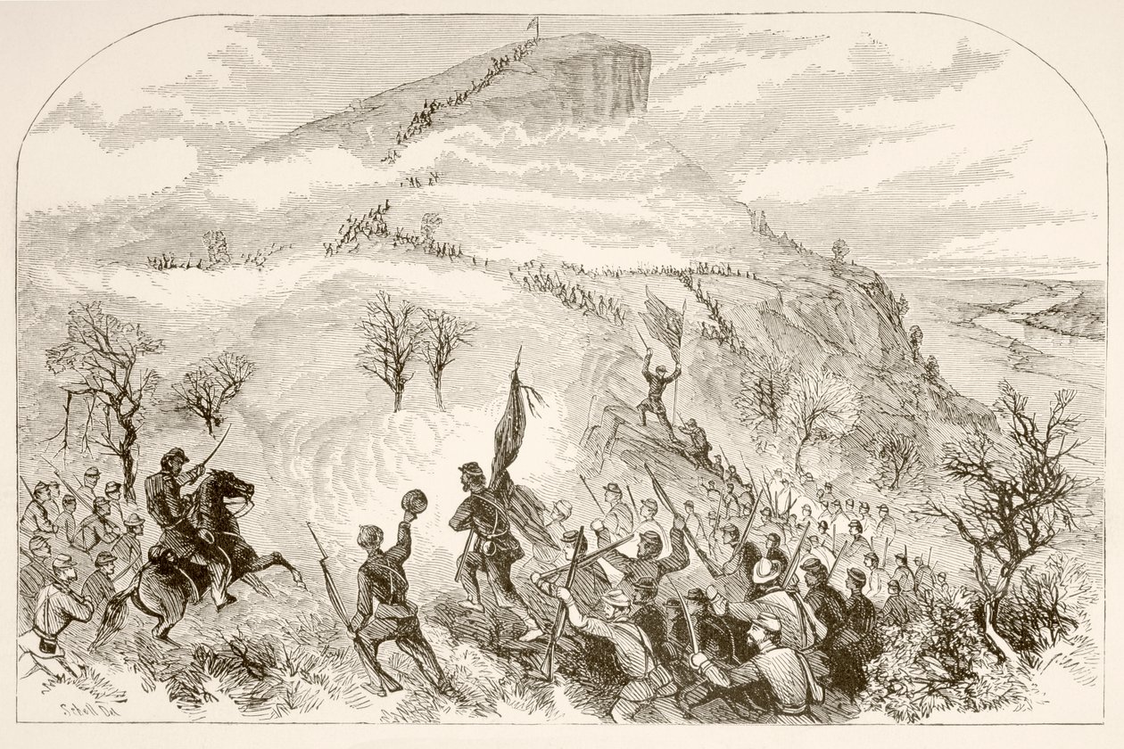 The Battle of Lookout Mountain by English School