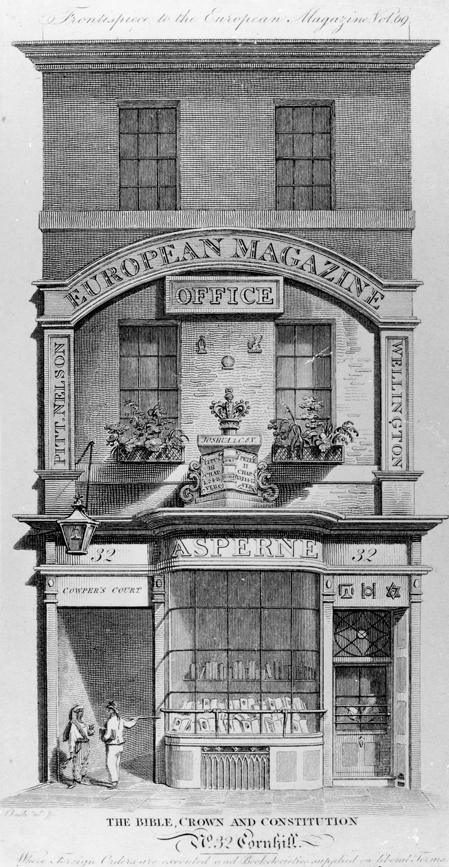 The Bible, Crown and Constitution, Cornhill, London by English School