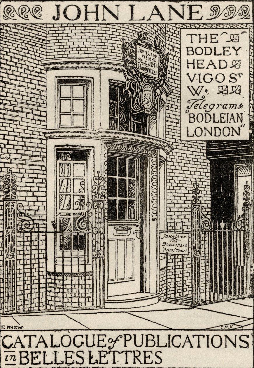 The Bodley Head Publishing House, Front Cover Illustration from the Catalogue of Publications in Belles Lettres by English School