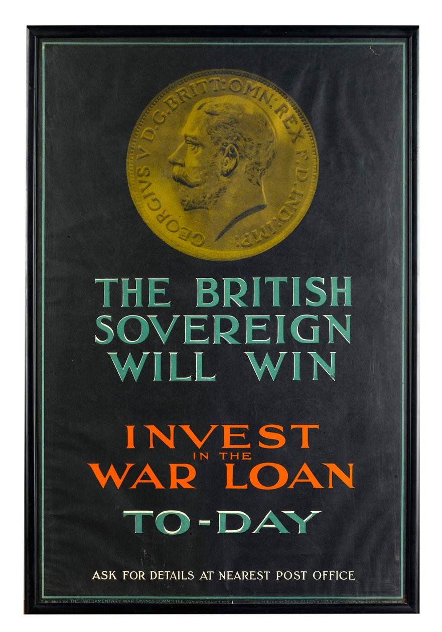 The British Sovereign Will Win, WWI War Loan Poster by English School