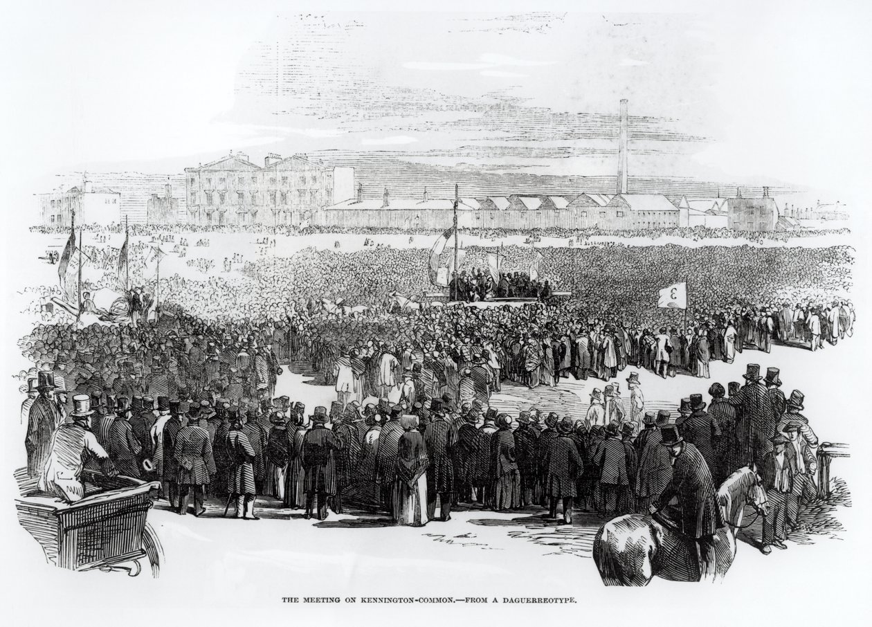 The Chartist Meeting on Kennington Common, April 1848 by English School