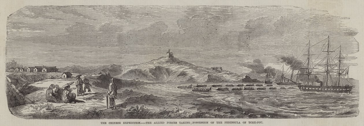 The Chinese Expedition, the Allied Forces Taking Possession of the Peninsula of Tche-Fou by English School
