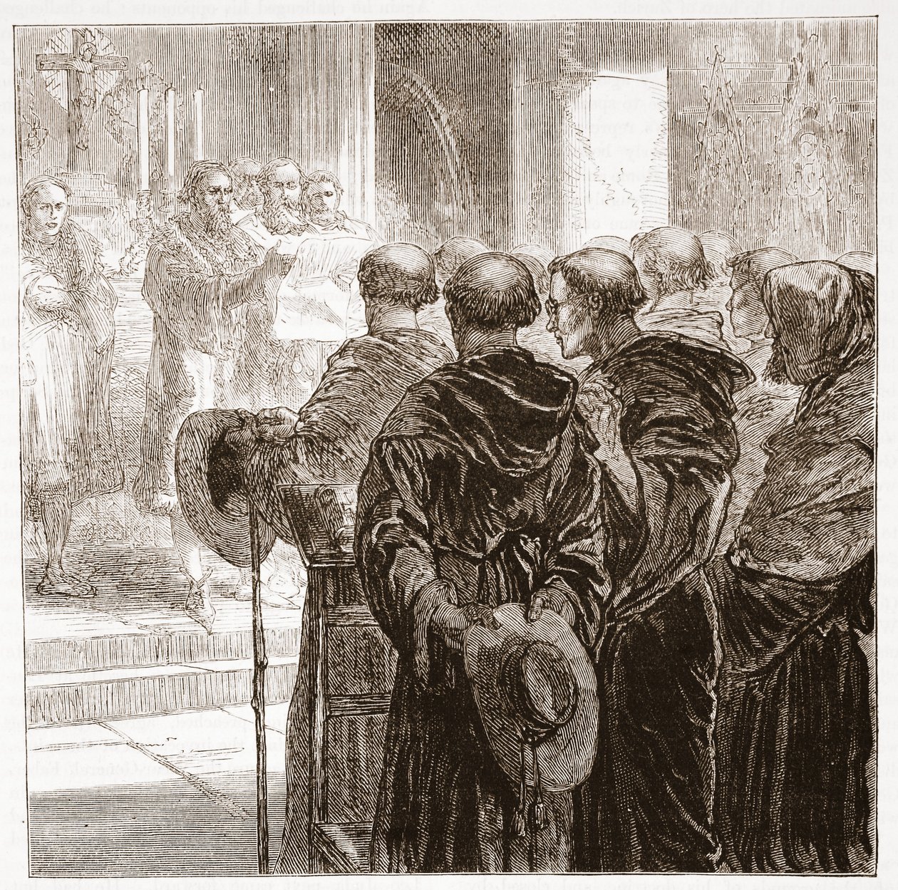 The Councillors dissolving the Augustine order of Monks in Zurich, 1524 by English School