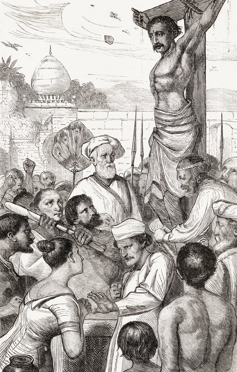 The Crucifixion of a Karen Martyr from Burma, c.1865 by English School