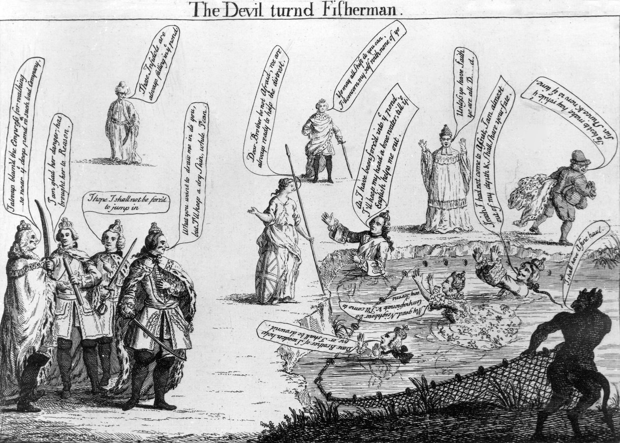 The Devil Turned Fisherman, c.1757 by English School