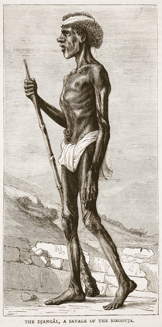 The Djangal, a Savage of the Sirgouja, illustration from Cassell