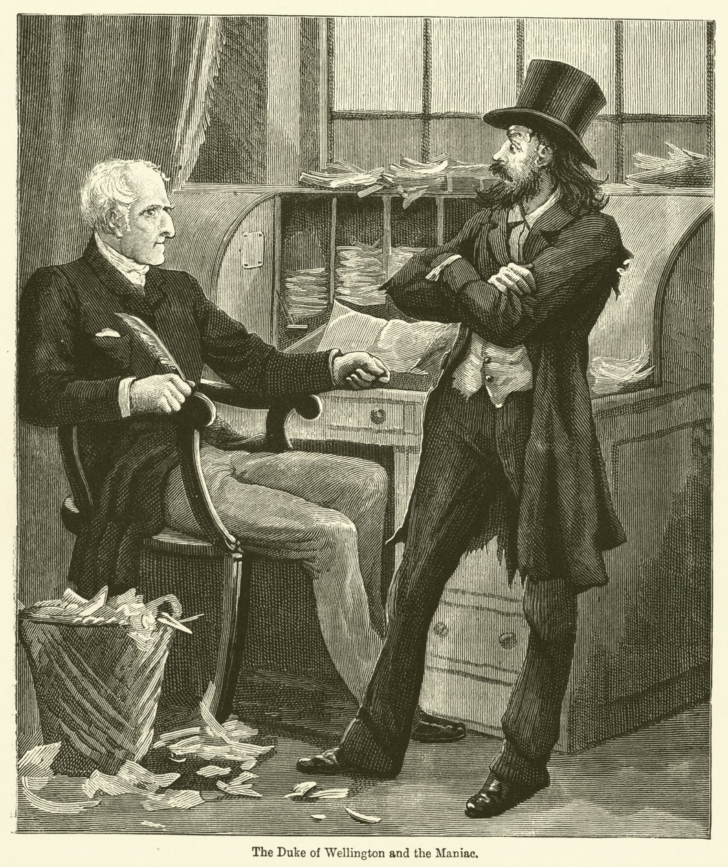 The Duke of Wellington and the Maniac by English School