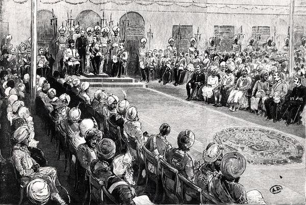 The Durbar at Rawul Pindi by English School