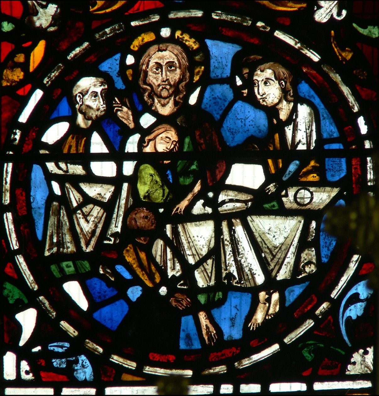 The East window depicting the Last Supper by English School