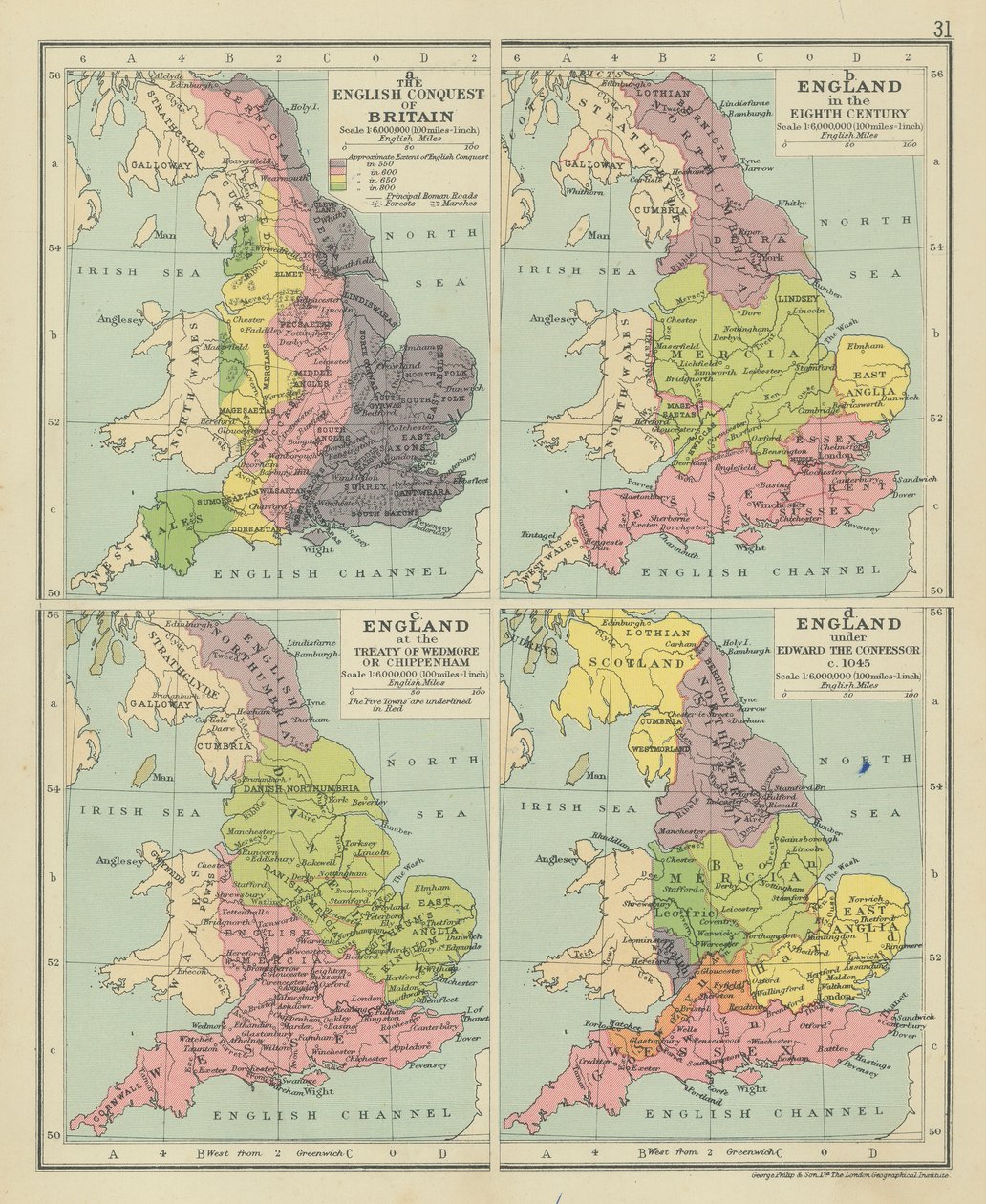 The English Conquest of Britain. England in the Eighth Century. England at the Treaty of Wedmore or Chippenham by English School
