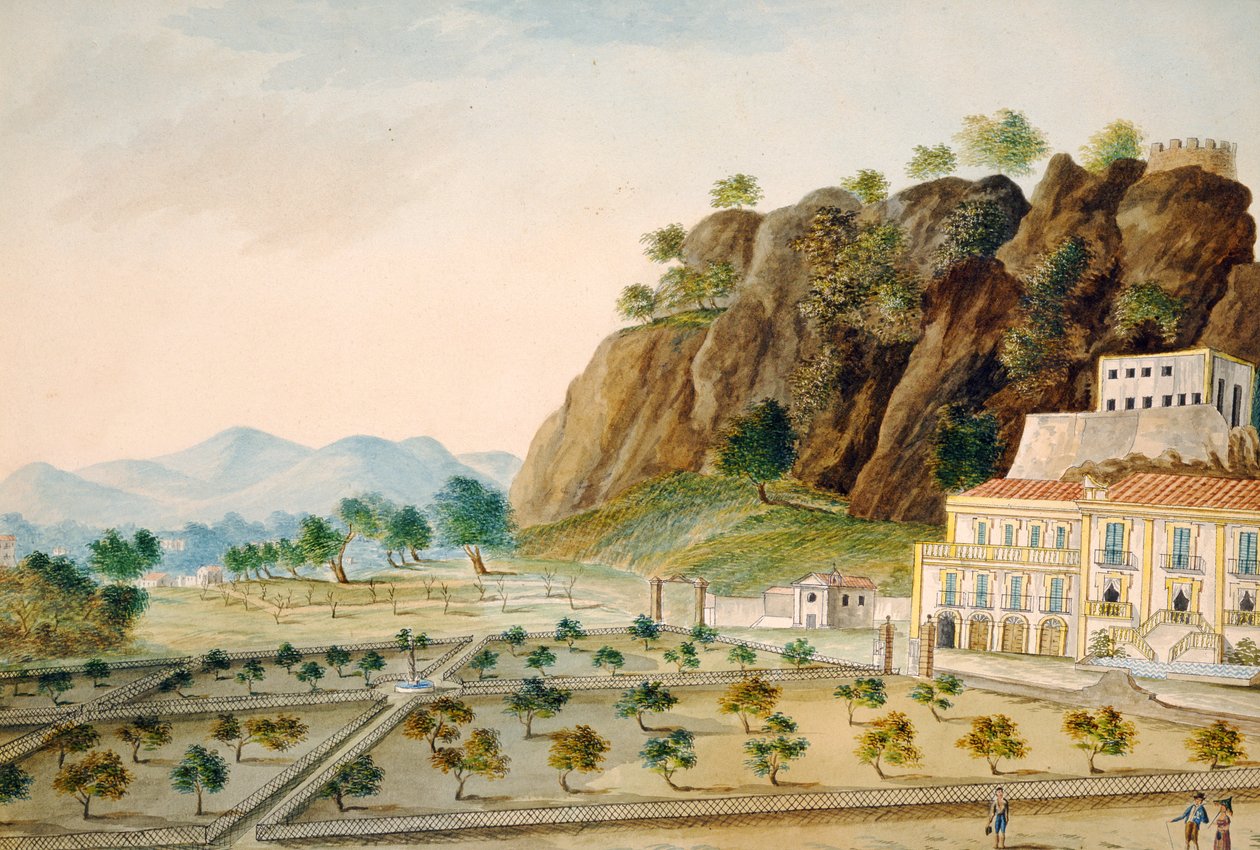 The Formal Garden at La Favorita or Palazzo Cinese, Palermo, designed for King Fernando IV, c.1815 by English School