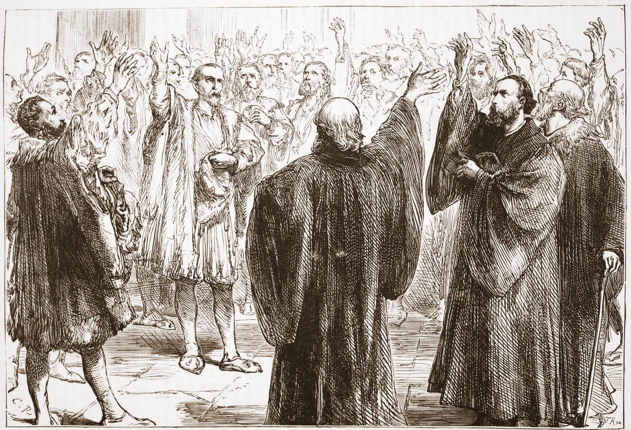 The Genevans Swearing Their Renunciation of Romanism by English School