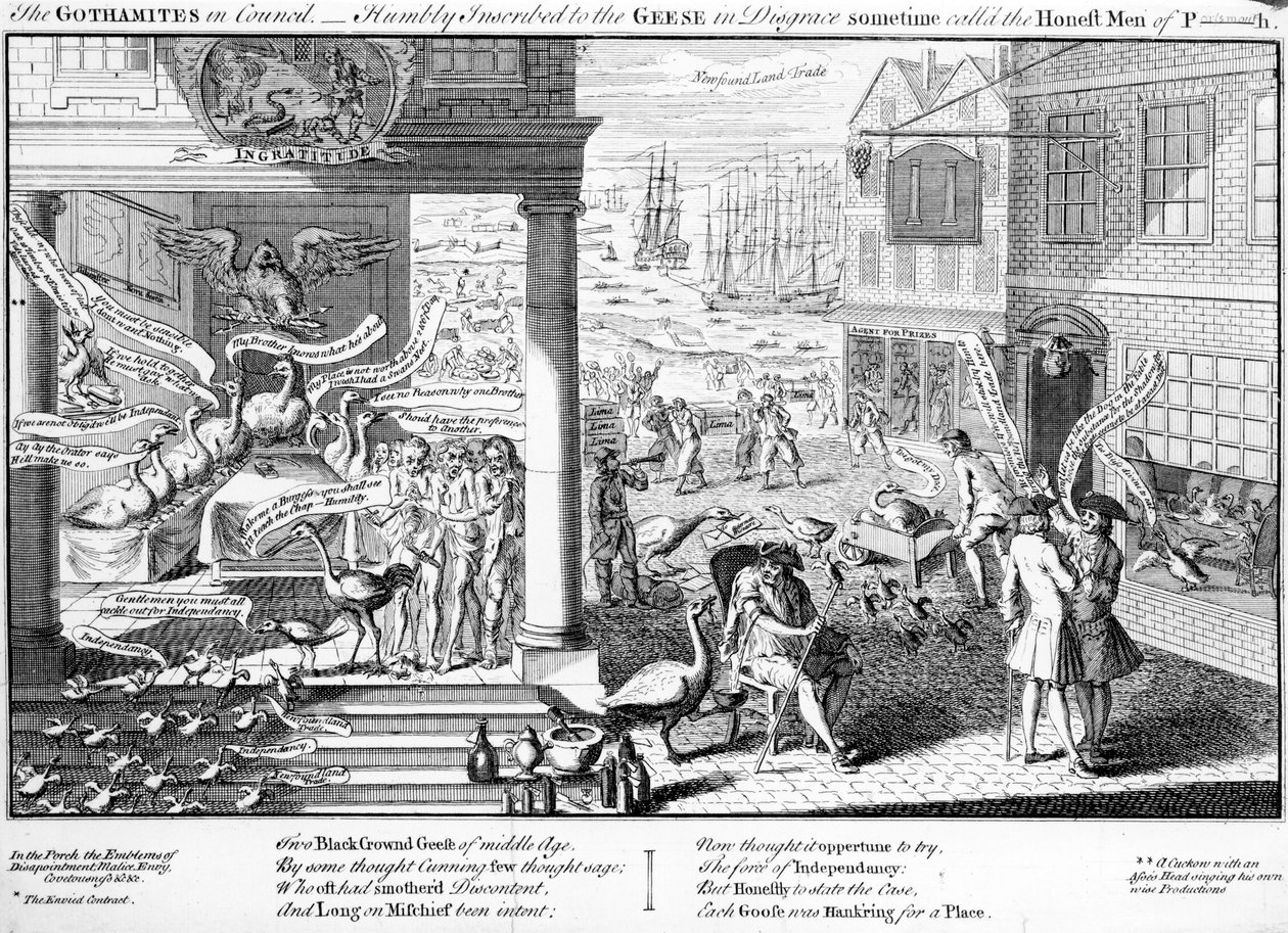 The Gothamites in Council, 1761 by English School