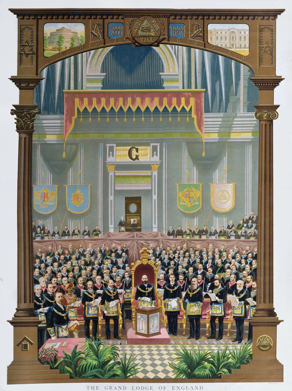 The Grand Lodge of England voting the congratulatory Jubilee address to Her Majesty Queen Victoria at the Albert Hall, London, June 13, 1887 by English School