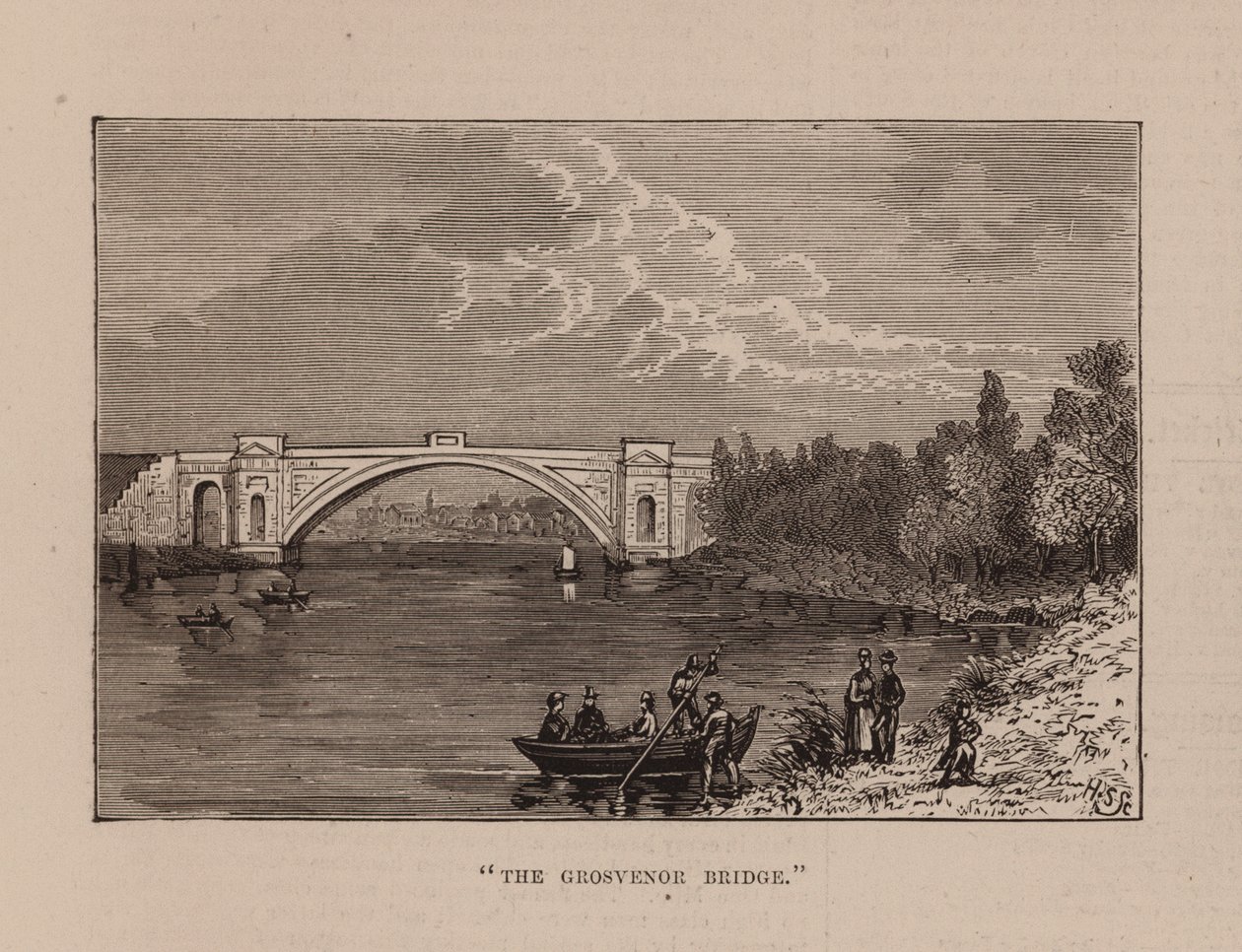 The Grosvenor Bridge by English School
