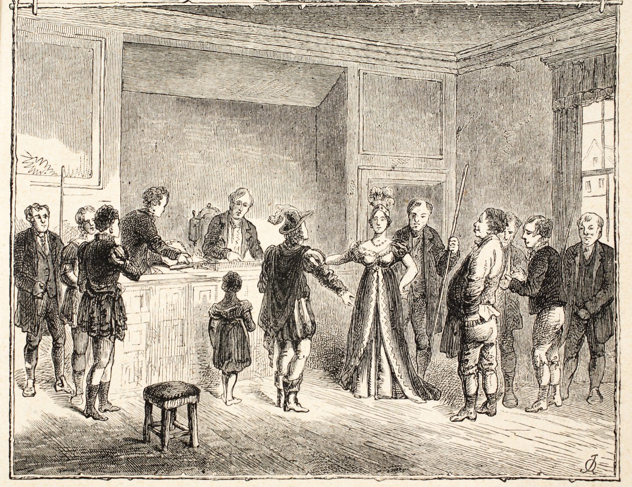 The Hand and Shears, A Case before the Court of Pie-Poudre, from a drawing dated 1811 by English School