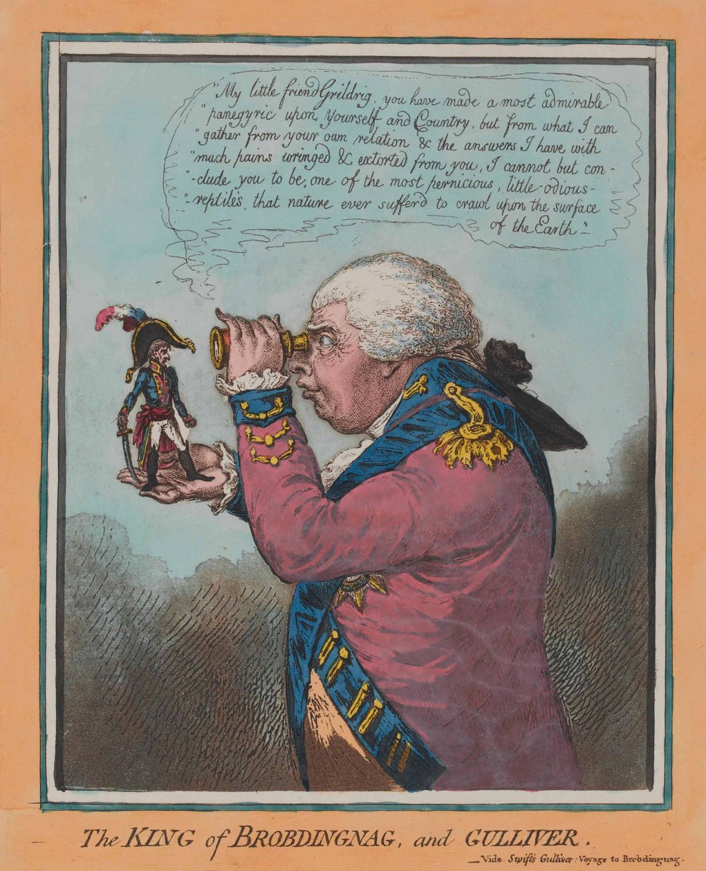 The King of Brobdingnag, and Gulliver by English School