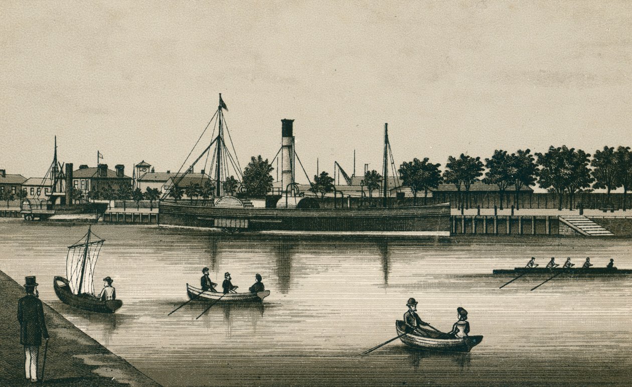 The Landing Stage River View, Ipswich by English School
