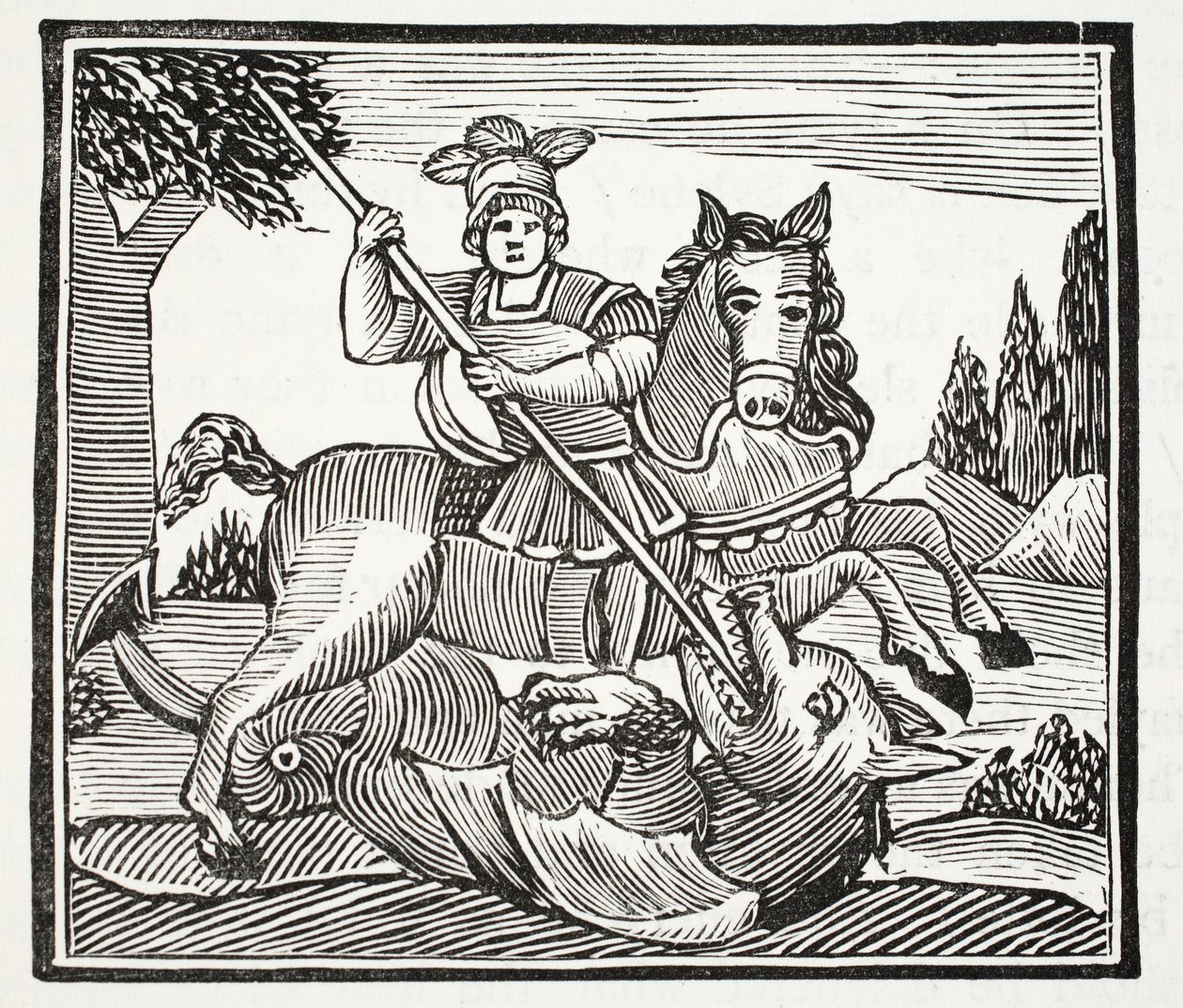 The Life and Death of St George, the Noble Champion of England, illustration from Chap-books of the Eighteenth Century by John Ashton, pub. 1882 by English School