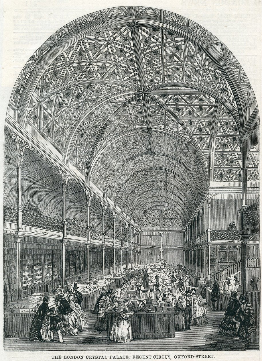 The London Crystal Palace, Regent Circus, Oxford Street, 1858 by English School