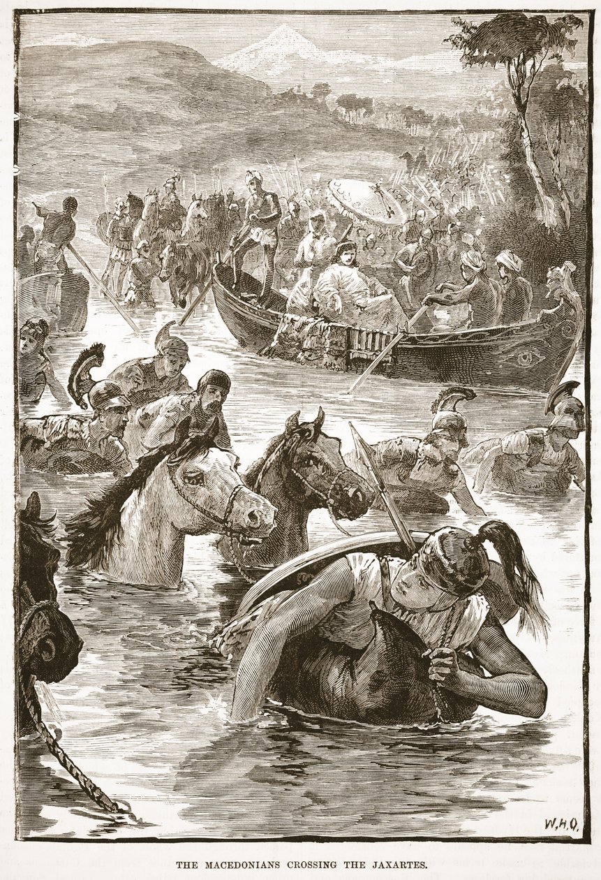 The Macedonians Crossing the Jaxartes by English School