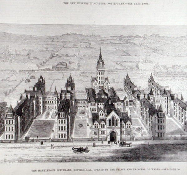 The Marylebone Infirmary, Notting Hill, Opened by the Prince and Princess of Wales, from The Illustrated London News by English School