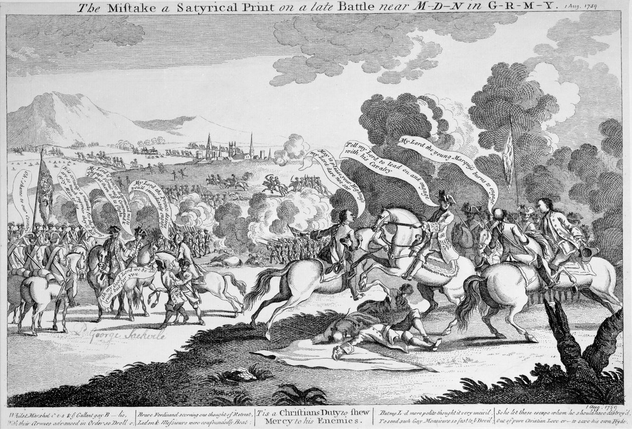 The Mistake a Satyrical Print on a late Battle near M-d-n in G-r-m-y, c.1759 by English School